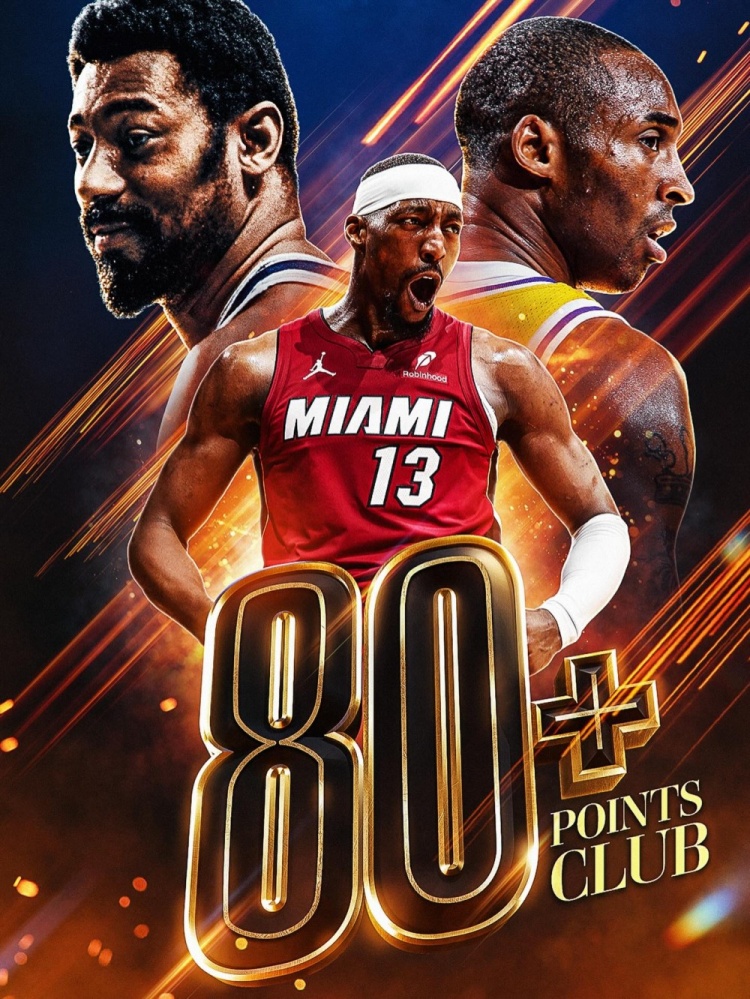 开云体育下载-张伯伦/阿德巴约/科比！NBA官方海报致敬80+得分俱乐部！